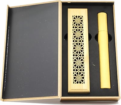 Wooden box with 20 parts combo oud, incense burner in carved bamboo (beige).. DIAYTAR NIGERIA makes quality accessible with our affordable prices and dependable delivery service.