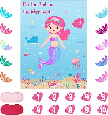 Party supplies, siren -pin, party game decoration under the sea, large poster with 24 tail stickers for children's party game.. DIAYTAR NIGERIA: Where every Nigerian finds what they need at prices they can afford, delivered promptly.