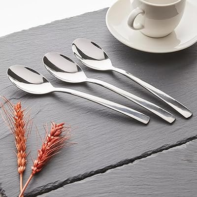 Set of 3 Biellatm spoons - Food quality stainless steel spoons, mirror polished silverware, washable in the dishwasher, for the house, the kitchen or the restaurant.. DIAYTAR NIGERIA: Making online shopping accessible with affordable prices and nationwide delivery service.