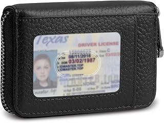 Credit card holder, zipper leather wallet, wallet with RFID blocking, small credit card wallet with identification window for women and men.. DIAYTAR NIGERIA: Connecting Nigerians with affordable products through our expansive e-commerce platform.
