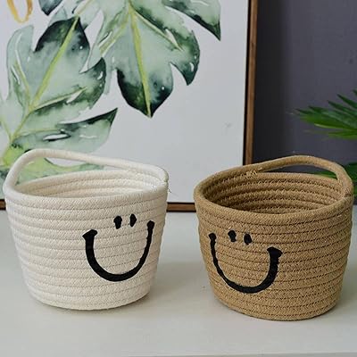 Set of small hanging wall storage baskets woven in cotton rope with handle.. Shop with intention at DIAYTAR NIGERIA, offering thousands of products delivered nationwide in days.