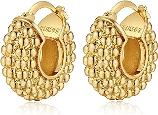 Thick, thick, gold plated golden earrings 18 carats for women, set of elegant earrings in thick gold for birthday and Christmas gifts.. DIAYTAR NIGERIA brings affordable products to every doorstep with our reliable 5-8 day shipping.