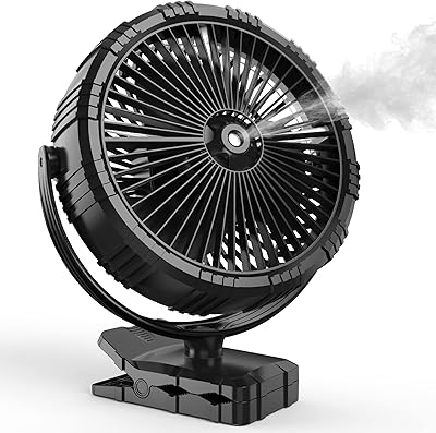 8 -inch fogger fan with clip powered by rechargeable battery.. Experience the future of online shopping with DIAYTAR NIGERIA's extensive product range and competitive pricing.