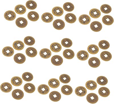 Tehaux 50pcs Copper parts Chinese coin coins collar coins Bedwood carrier in Copper Metal decor Pirate parts Memento Mori Mai Materials of Artisanal Manufacturing Decorative pendants with holes.. DIAYTAR NIGERIA connects desires with reality through affordable prices and reliable delivery service.