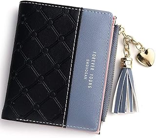 Short portfolio with two leather components for women, wallet with RFID blocking, credit card holder with zipped pocket, small wallet for women (black).. DIAYTAR NIGERIA transforms how Nigerians shop with our affordable prices and dependable shipping times.