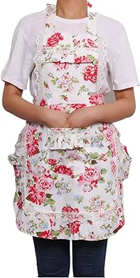 Original floral apron for women with pockets, long adjustable straps for cooking, pastry and gardening.. DIAYTAR Nigeria — the online store where variety meets value.