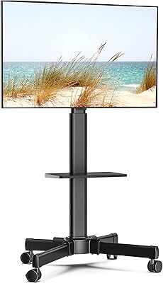 Portable TV cabinet ITHE EASE with swivel wheels for curved flat LCD screen from 32 to 55 ", LED, plasma with adjustable height TC205501MB.. DIAYTAR NIGERIA: Where shopping meets satisfaction with affordable prices and prompt delivery services.