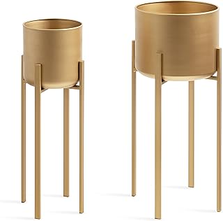 Support for metal interior plants, 2 rooms, Kate & Laurel, for exposure or decoration by Gabby Glam - 2, gold, 2 pieces.. Discover the perfect shopping experience with DIAYTAR NIGERIA's vast selection and prompt delivery service.