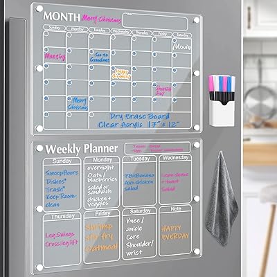 Magnetic acrylic calendar for vigny fridge, dry erasure.. DIAYTAR NIGERIA: Your trusted partner for affordable online shopping with reliable delivery timeframes.