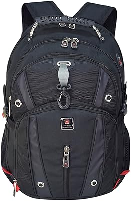 Swiss military backpack for laptop and combined travel accessories pack | Separate compartment to keep files and folders | Adjustable padded panels and quick access pockets.. DIAYTAR NIGERIA: Where countless products meet affordable prices and reliable nationwide shipping.