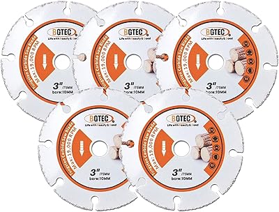 BGTEC carbide wooden cutting disc, 5 pieces of 3 -inch/75mm brazed -in -vacuum cut -off wheel blade blade blade for wooden board, plasterboard, rubber hose, plastic.. DIAYTAR NIGERIA: Where every purchase is affordable and delivery is always within a week.