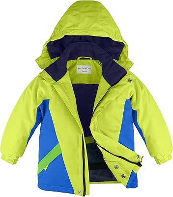 Waterproof skiing jacket for boys, snowboard jacket outdoor children's cutter, hooded jacket lined in fleece, hot winter snow coat, snow.. DIAYTAR NIGERIA brings the market to your fingertips with affordable prices and swift delivery services.