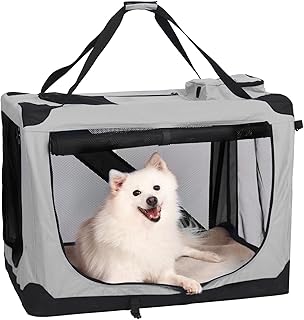 Extra wide dog crèche, foldable niche for interior and outdoor, large and robust pet transport cage with durable mesh windows and robust steel frame, gray xl.. DIAYTAR NIGERIA: Making quality products accessible to all Nigerians at affordable prices.
