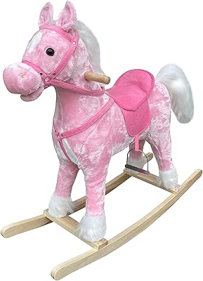Nice rocking horse for children LB 401 with wooden base in flexible material (pink).. Affordable luxury and fast service — only on DIAYTAR Nigeria.