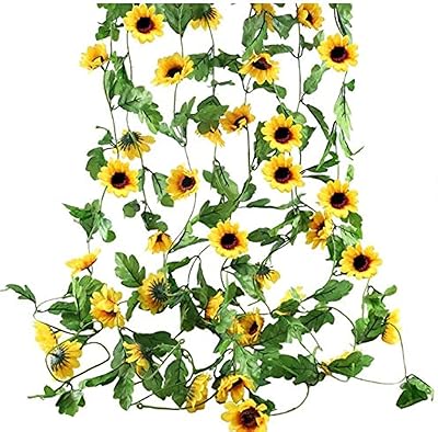 Sunflower pergola in 230 cm artificial silk, wall cover of green plants, design of artificial crowns for the house, the office, the garden, the exterior festive decorations in the jungle.. DIAYTAR NIGERIA: Your trusted marketplace that combines variety, affordability and reliable shipping.