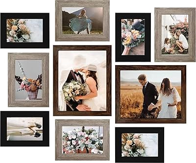 Set of Luckylife wall frames, set of 10 photo frames assembled for wall or table with frames 8 x 10 5 x 7 4 x 6 in 3 different finishes.. Experience hassle-free shopping with DIAYTAR NIGERIA's user-friendly platform and prompt delivery service.