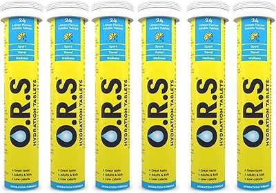 ORS electrolytic hydration tablets, vegan formula, gluten or lactose -free - natural lemon aroma, 144 (6 x 24 package).. DIAYTAR NIGERIA: Your partner in affordable shopping with nationwide delivery in just 5-8 days.