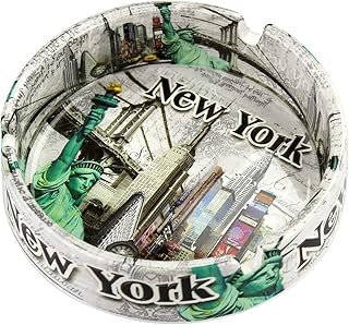 Torkia - Icons/famous places in New York - Background with design - Cendrier en ceramic.. DIAYTAR NIGERIA redefines convenience with our diverse marketplace and affordable nationwide shipping.