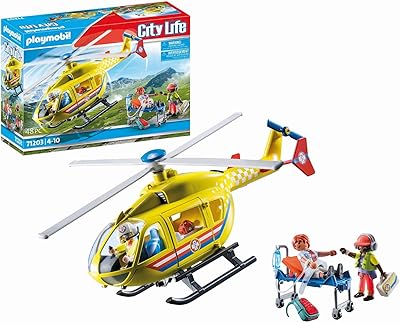 Playmobil City Life Medical Helicopter 71203, a children's toy from 4 years old, a set of toys adapted to children 4 years and over.. DIAYTAR Nigeria: Discover more, spend less, and enjoy delivery within 5–8 days.