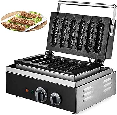 Electric waffle maker Grace 1500 W, 6 pieces, commercial waffle iron for hot dog and crisp waffles.. No more overpriced stores — DIAYTAR Nigeria brings the best to your door.