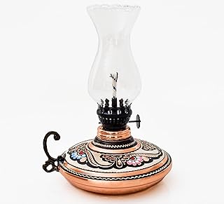 Copper oil lamp, wick lamp, brass kerosene lamp, hand -made kerosene lamp, brass gas lamp, rack hanging gift. (hand painted by hand).. No hassle, just shopping — DIAYTAR Nigeria delivers in under 8 days.