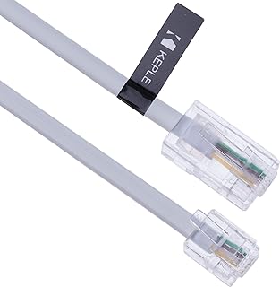 RJ11 cable to RJ45, 1 meter long, RJ11 to RJ45, RJ11 6P4C telephone cable to RJ45 8P8C, connection cable for fixed phone (white).. Get top brands at bottom prices, only on DIAYTAR Nigeria.