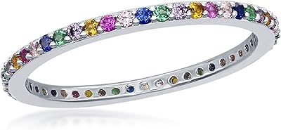 Ring of eternity in sterling silver or gold plated, band of eternity rainbow of 2 mm.. Fast, affordable, and reliable — that’s the DIAYTAR Nigeria experience.