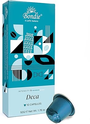 Bondi espresso coffee capsules compatible with Nespresso, Decca, Italian Blend machines, Intensity 9, 10 capsules, 50 grams.. Discover shopping made simple with DIAYTAR NIGERIA's comprehensive platform and nationwide delivery service.