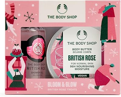 The Body Shop Bloom & Glow British Pink Treats Gift Box, Botanical Formula, Hydrating and Rejuvenating Skin Care for all skin types, Floral, 2 Pieces.. Great deals and fast delivery — the DIAYTAR Nigeria guarantee.