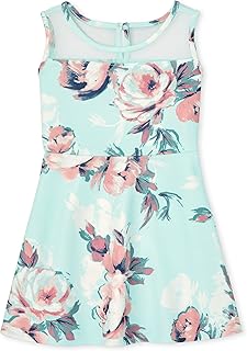 The Children's place expandable relaxed dress in jacquard with floral mesh for baby girls.. Great deals and fast delivery — the DIAYTAR Nigeria guarantee.