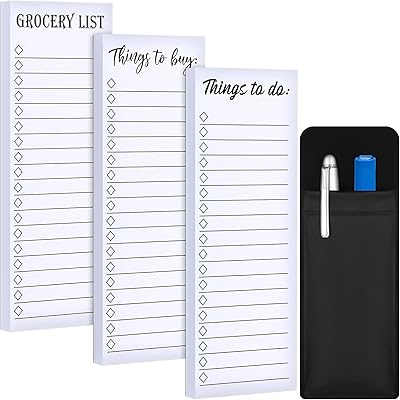 Package of 3 magnetic notepads for refrigerator with STYLO holder for List refrigerator.. Experience shopping freedom with DIAYTAR NIGERIA's comprehensive marketplace delivered within 8 days.