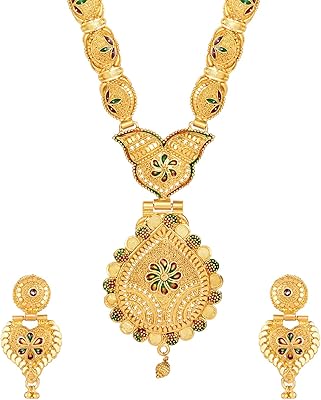 Shining Diva Fashion Together Long Collier Plated Gold 1 Gram for Women, Traditional and Modern Design (Gold) (11503S), Cubic zirconia.. DIAYTAR NIGERIA brings affordable shopping solutions to every corner of Nigeria in just 5-8 days.