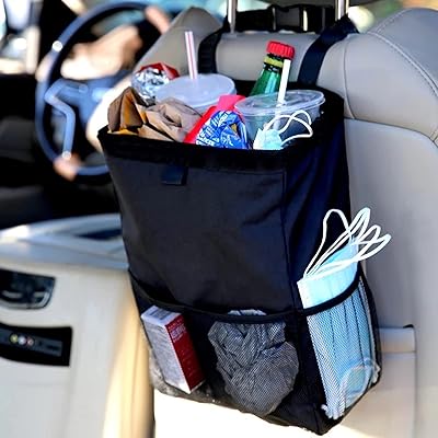 Car trash can and bin bag with storage and organizer for rear bench, headrest and rear console.. DIAYTAR NIGERIA: Where thousands of products meet affordable prices and reliable 5-8 day delivery.