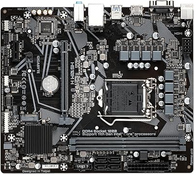Micro Atx Gigabyte H510M H motherboard for Intel LGA 1200 processor, Cranberry.. Experience budget-friendly shopping at DIAYTAR NIGERIA, Nigeria's premier online marketplace with quick delivery.