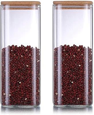 Lush glass lush storage jar with hermetic bamboo lid.. DIAYTAR NIGERIA: Where affordability meets variety, with thousands of products delivered in less than 8 days.