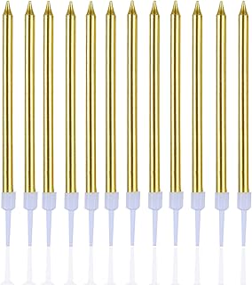 Beauty 12 Pieces Gold Birthday Cake Candles 12 cm long pencil plugs for wedding birthday birthday (gold).. DIAYTAR Nigeria offers great deals, a huge product variety, and delivery in under a week.