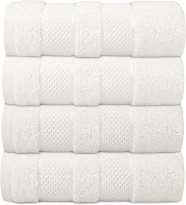 Set of high quality luxury towels, 600 grams per square meter, 100 % original Turkish cotton, super soft, absorbent and fast drying, 40 x 70 cm, 4 rooms - shiny white.. DIAYTAR NIGERIA connects desires with reality through affordable prices and reliable delivery service.