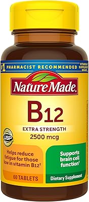 Nature Made Extra Strength Vitamin B12 Food supplement 2500 mcg, food supplement to support energy metabolism, 60 tablets, 60 -day supply.. DIAYTAR NIGERIA combines extensive product options with budget-friendly prices, delivered in 5-8 days.