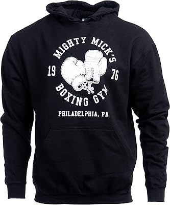 Mighty Mick's Boxing Gym 1976 | T-shirt with vintage philadelphia boxing gloves, athletic gray.. Your everyday shopping companion, DIAYTAR NIGERIA offers unbeatable value with nationwide delivery.