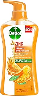 Shower gel and Dettol Zing antibacterial body cleaner, 10x best protection against odors with orange flavor, 500 ml.. Shop with purpose at DIAYTAR NIGERIA and discover a world of products at budget-friendly prices.