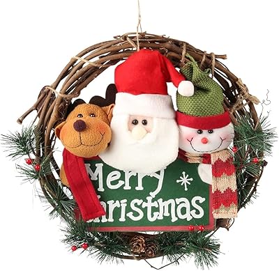 Santa Claus Highland 14 "snowman crown for front door - hanging decoration - Christmas decorations for the house - Christmas door plate.. Your everyday shopping companion, DIAYTAR NIGERIA offers unbeatable value with nationwide delivery.