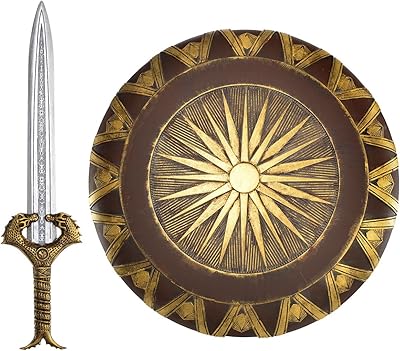 Amscan Wonder Woman sword and shield costume accessories for adults 849380-55, gold/brown.. From office supplies to fashion — DIAYTAR Nigeria brings it fast.