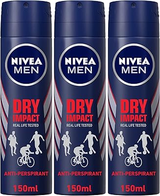 Spray anti-transpirant nivea men, protection 48h, impact sec, 3 x 150 ml.. Experience shopping without compromise at DIAYTAR NIGERIA, with vast selection and quick delivery.