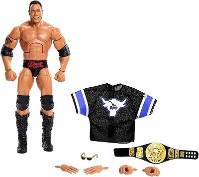 WWE action figurines, WWE Elite the Rock figurine with accessories, collection gifts, HKN81.. DIAYTAR NIGERIA: Your partner in affordable shopping with nationwide delivery in just 5-8 days.