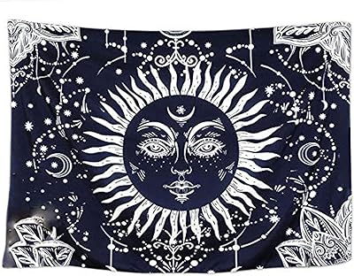 Psychedelic Murale Murale Murale and Single Suspending Navy White Blue Indian Heaven Tapestry Bohemia Mandala Wall Tape.. Nigeria's most diverse e-commerce platform delivers quality and affordability to your doorstep in 5-8 days.