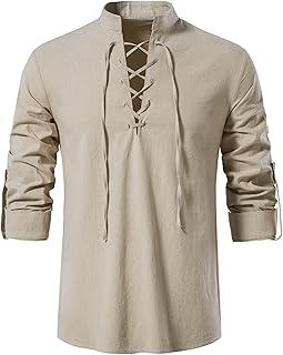 Classic cotton and linen shirt for men, relaxed long -sleeved shirt with tightening cord, Scottish Gaelic.. Your complete shopping solution, DIAYTAR NIGERIA offers extensive variety with budget-friendly delivery.