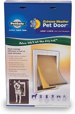 Porte for animals with energy saving adapted to difficult climatic conditions, unique rebound system with three leaves, white, for cats and dogs, large, white.. DIAYTAR NIGERIA: Making online shopping accessible with affordable prices and nationwide delivery service.