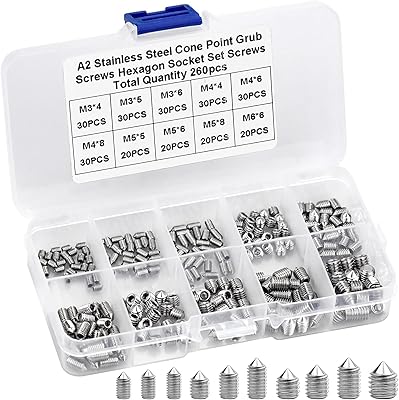 Hexagonal stainless steel screw game, 260 metric screws with Allen key, screw game with m3 m4 m5 m6 for door handles.. DIAYTAR NIGERIA: Where quality meets affordability, with thousands of products delivered in less than 8 days.