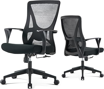 Ergonomic desktop chair, adjustable computer chair with lumbar support armrest, pivoting play chair for home desk (black).. DIAYTAR NIGERIA brings satisfaction with every purchase through affordable prices and prompt shipping.
