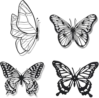 4 Pieces Large Metal Butterfly Modern Wall Decor Abstract Modern Wall Speating Farm Salon Interior Bathroom Decor.. DIAYTAR NIGERIA: Where shopping meets satisfaction with affordable prices and prompt delivery services.